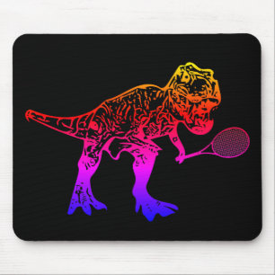 Rosa T-Rex Dinosaur Tennis Player on Black Musmatta