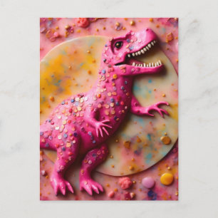 Rosa T-Rex Vykort