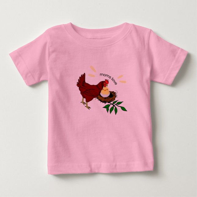 rosa t-shirt för bebis flicka. (Framsida)