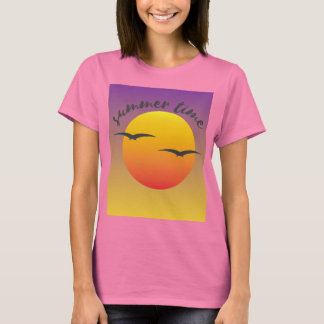 Rosa t-shirt med sommar design