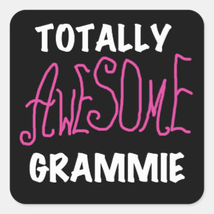Rosa T-shirts Fantastisk Grammie Fyrkantigt Klistermärke