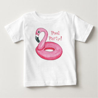 Rosa T-tröja för baby för Flamingobassängparty Tröja