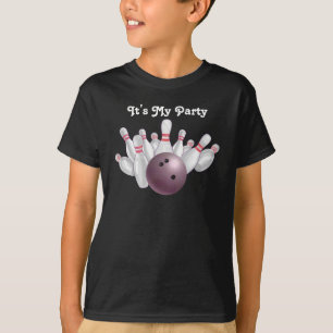 Rosa T-tröja för bowlingpartymörk Tee Shirt