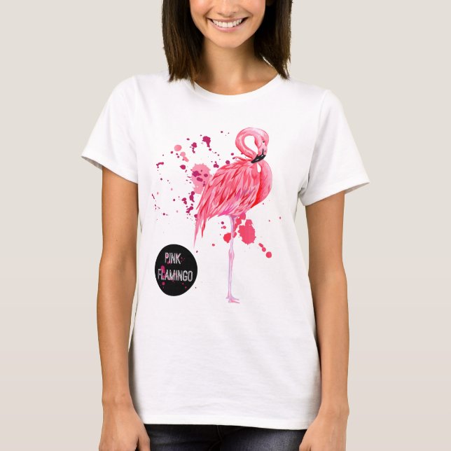 Rosa T-tröja för Flamingosommargåva T Shirt (Framsida)