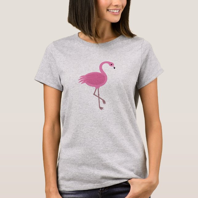 Rosa T-tröja för Flamingoutslagsplats | T-shirt (Framsida)