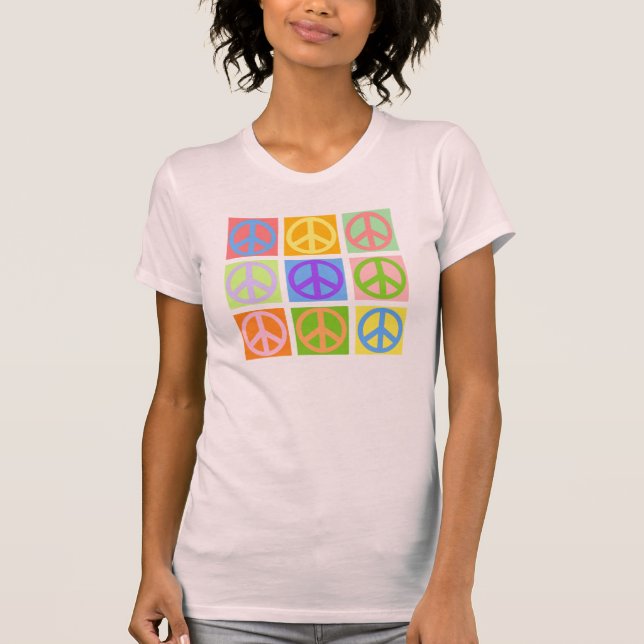 Rosa T-tröja för fredstecken - MER färgar T Shirt (Framsida)