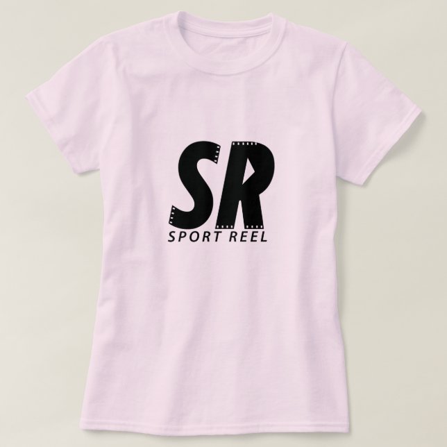 ROSA T-TRÖJA FÖR SPORTREEL-KVINNOR MED DEN T-SHIRT (Design framsida)
