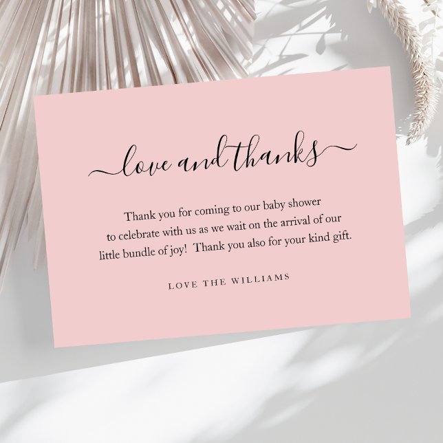 Rosa Tack Baby Shower Gift-Personlig Kort (Pink Baby Shower Thank You Card)