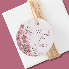 Rosa Tack Blommigt Baby i Bloom Girl Shower Gåvor Etiketter