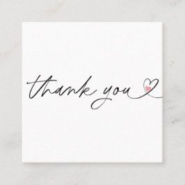  rosa tack för din ordning fyrkantigt visitkort