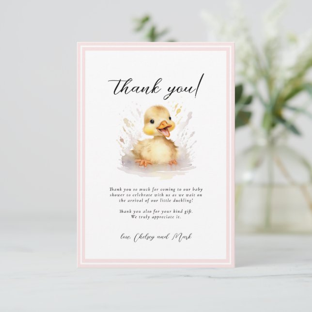 Rosa  Tack för  Little Anka Baby Shower (Stående Fram)