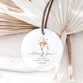 Rosa tack pärlor & Prosecco bröllopsfest Gåvor Etiketter