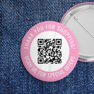 Rosa Tack & skanna mig kampanjkod QR Knapp