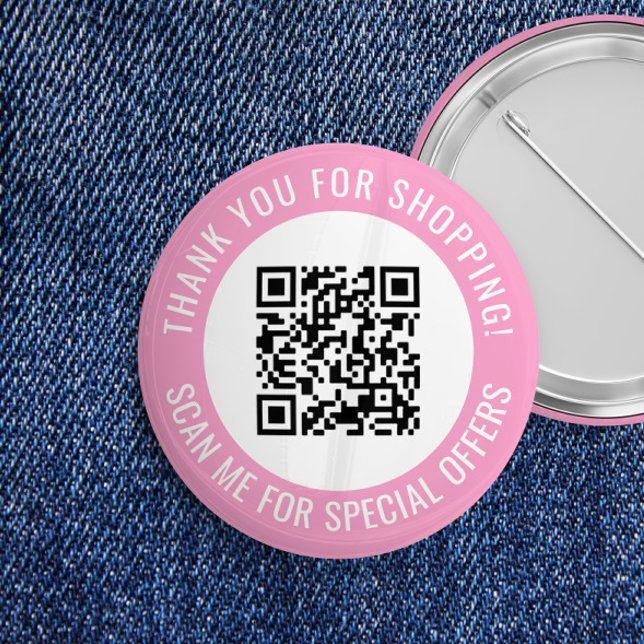 Rosa Tack & skanna mig kampanjkod QR Knapp (Skapare uppladdad)