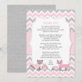 Rosa tackkort för dusch av bebisamhällen inbjudningar