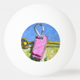 Rosa tagg målad landskap samtida abstrakt W Pingisboll