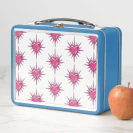 Rosa taggigt hjärta Cybersigilism Lunchbox