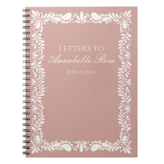 Rosa Talaver Tile Fiesta Brev till Birthday Girl Anteckningsbok (Framsidan)