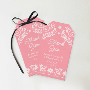 Rosa Talavera Mexican Baby Shower Tack Presentetikett