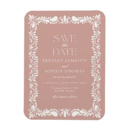 Rosa Talavera-plattor Spansk Fiesta Spara datum Magnet