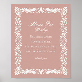 Rosa Talavera Tile Advice for Baby Shower Game Poster