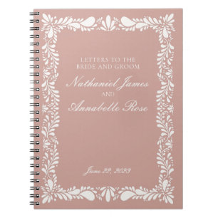 Rosa Talavera Tile Bröllop Brev Bride & Groom Anteckningsbok