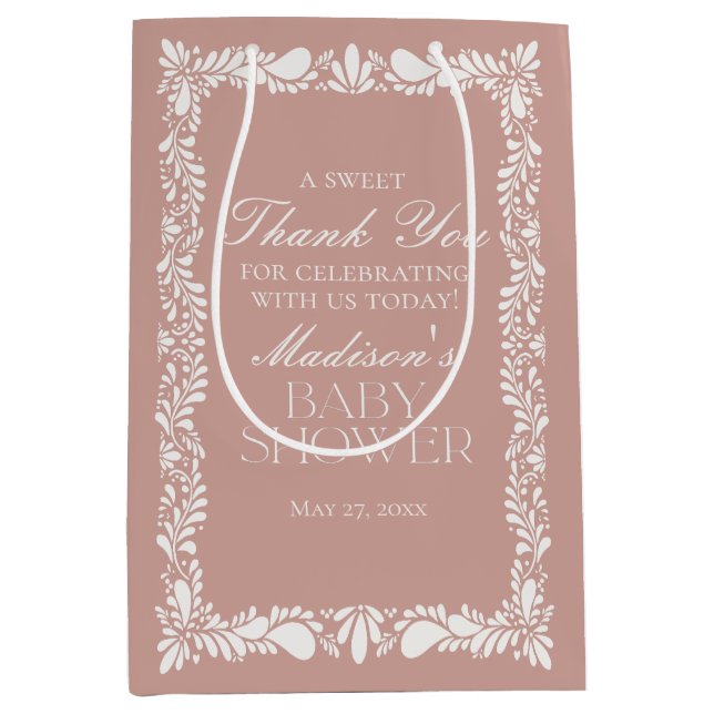 Rosa Talavera Tile Fiesta Baby Shower-favoriter (Framsidan)