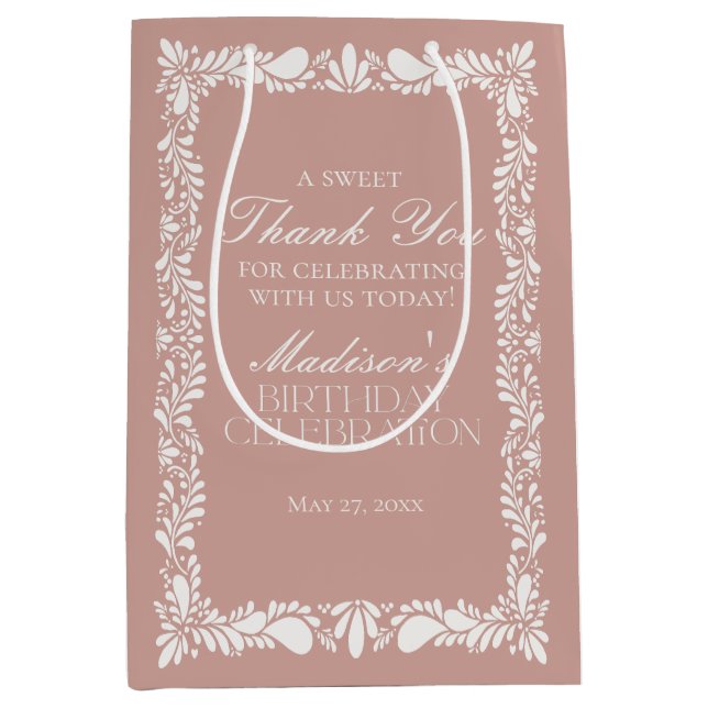 Rosa Talavera Tile Mexican Fiesta Birthday Favors (Framsidan)