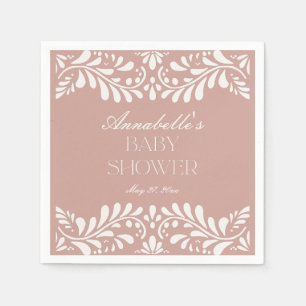 Rosa Talavera Tile Spain Fiesta Baby Shower Pappersservett