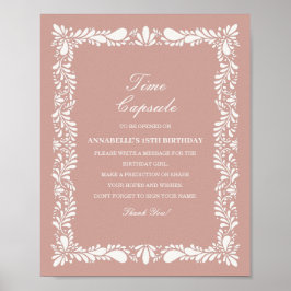 Rosa Talavera Tile Time Capsule Baby Birthday Game Poster