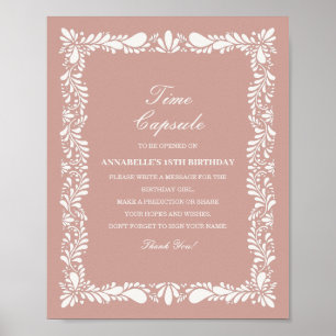 Rosa Talavera Tile Time Capsule Baby Birthday Game Poster