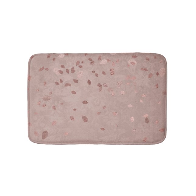 Rosa Tan Brown Shiny Guld Elegant Random Löv Badrumsmatta (Framsidan)