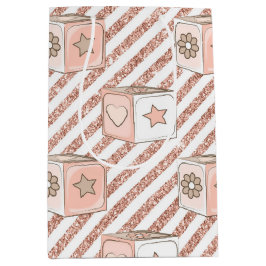 ROSA & TAN GLITTER LOOK BABY BLOCKS