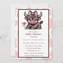 Rosa Tan Highland Cow Baby Shower