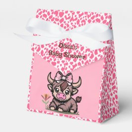 Rosa Tan Highland Cow Baby Shower Presentaskar