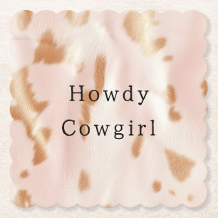Rosa Tan Southwest Falsk Cowgirl Koxhud Underlägg Papper