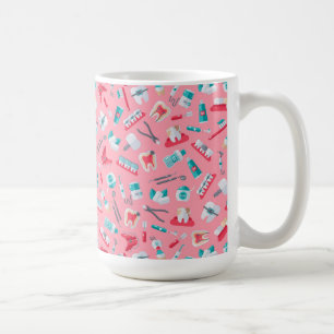 Rosa tand- mönster kaffemugg