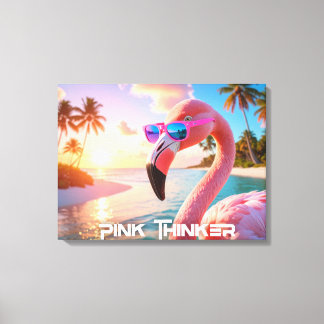 ROSA TANKARE - Flamingo ROSA Canvastryck