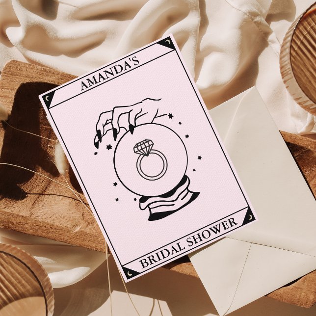 Rosa Tarot Card-Möhippa - kallelse Inbjudningar (Skapare uppladdad)