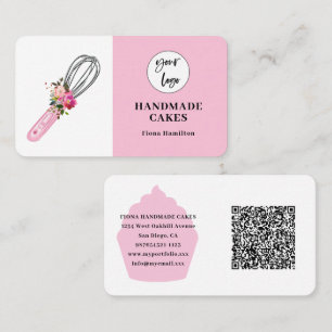 Rosa tårta konditor bageri visitkort