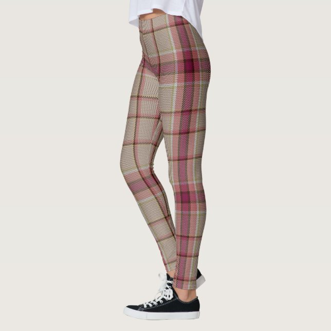 Rosa Tartan jul Leggings (Vänster)