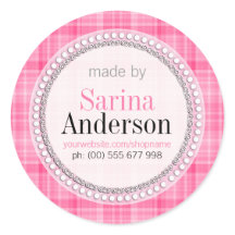 Rosa Tartan Mönster tillverkad av etiketter som fä