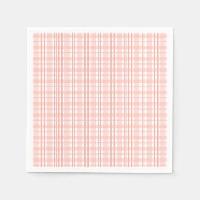 Rosa Tartan Papper Napkins Berry First Party Decor Pappersservett (Framsidan)