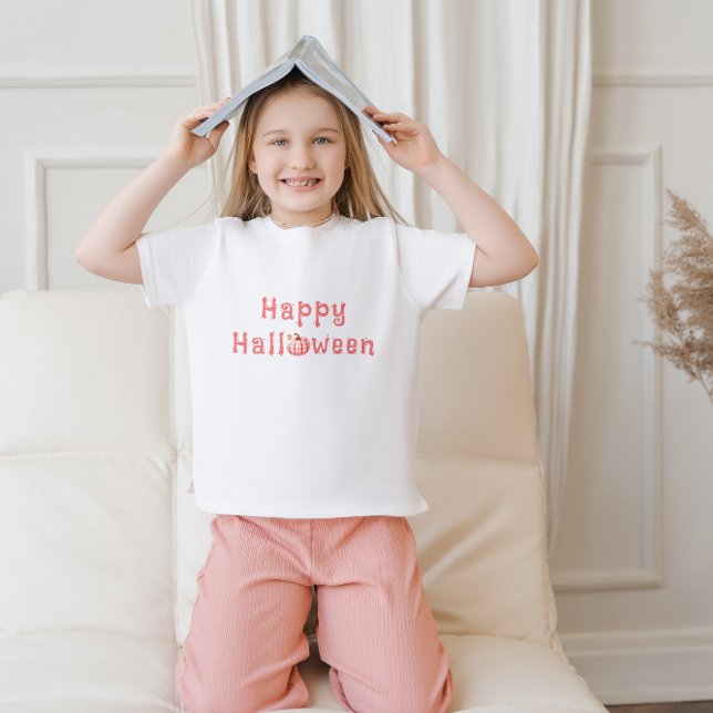 Rosa Tartan Pumpkin Happy halloween T Shirt (Skapare uppladdad)