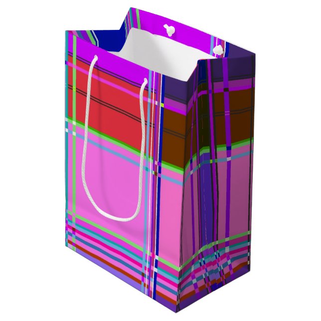 Rosa tartan tygmönsterduk Madras (Framsidan Vinklad)