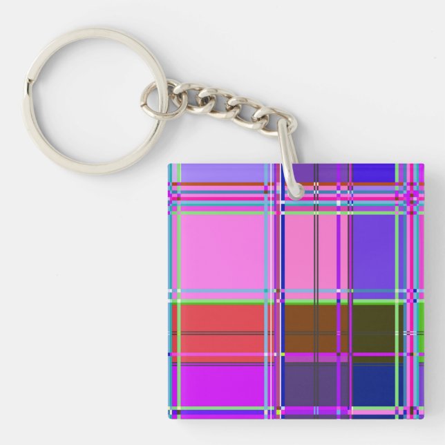 Rosa tartan tygmönsterduk Madras (Framsidan)