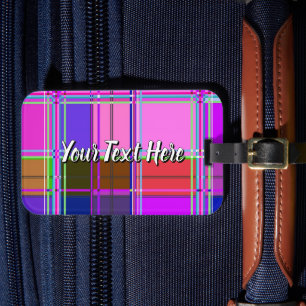 Rosa tartan tygmönsterduk Madras Bagagebricka