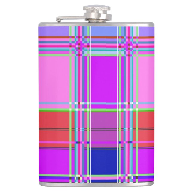 Rosa tartan tygmönsterduk Madras Fickplunta (Framsidan)
