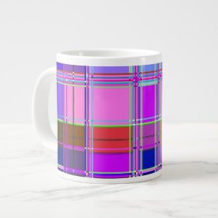 Rosa tartan tygmönsterduk Madras Jumbo Mugg