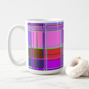 Rosa tartan tygmönsterduk Madras Kaffemugg